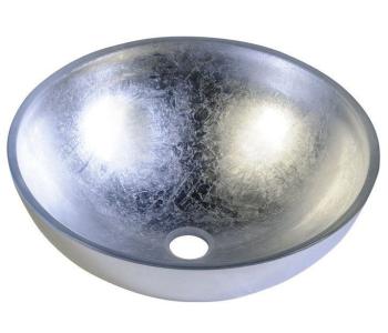 SAPHO MURANO ARGENTO skleněné umyvadlo kulaté 40x14 cm, stříbrná AL5318-52