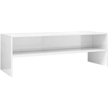 TV stolek bílý s vysokým leskem 120x40x40 cm dřevotříska (800042)