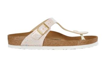 Birkenstock Gizeh BF Shiny Snake Cream Regular Fit bílé 847431