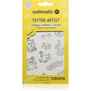 Nailmatic Tattoo Artist Temporary Coloring Tattoos tetování pro děti 3 y+ Animals 9x16,3 cm