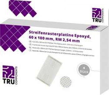 Eurodeska epoxid TRU COMPONENTS (d x š) 100 mm x 60 mm, tloušťka 35 µm, RM 2.54 mm, 4 ks