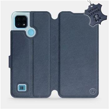 Kožené flip pouzdro na mobil Realme C21 - Modré -  Blue Leather (5903516748198)
