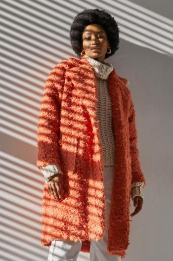 Kabát Answear Lab dámský, oranžová barva, přechodný, oversize