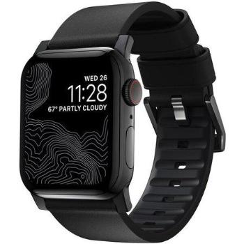 Nomad Active Pro hydrofobní kožený řemínek pro Apple Watch 44mm / 42mm - černý NM1A41BNW0