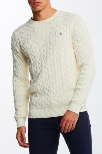 SVETR GANT COTTON CABLE C-NECK hnědá XXL