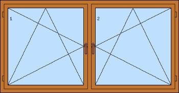 POŠKOZENÉ!!! Dvoukřídlé pl. okno se sloupkem REHAU