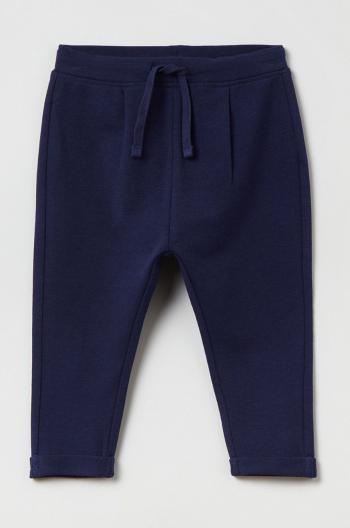 Dětské bavlněné kalhoty OVS tmavomodrá barva, hladké
