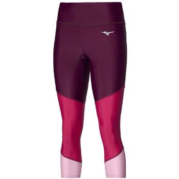 Mizuno RED CORE TIGHT Dámské běžecké 3/4 kalhoty, vínová, velikost S