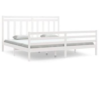 Rám postele bílý masivní dřevo 200 × 200 cm, 3105336 (3105336)