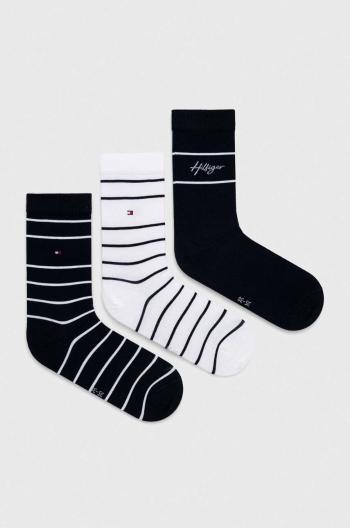 Ponožky Tommy Hilfiger 3-pack dámské, tmavomodrá barva