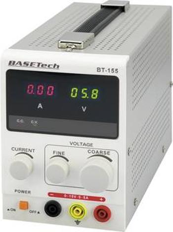 Laboratorní zdroj s nastavitelným napětím Basetech BT-155, 0 - 15 V/DC, 0 - 5 A, 75 W, Počet výstupů: 1 x