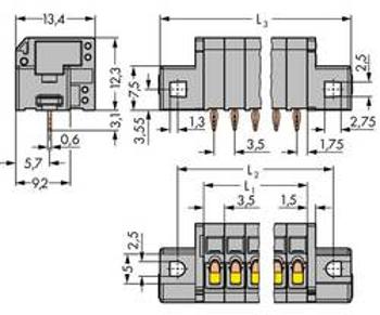 Pružinová svorkovnice WAGO 739-309/100-000/001-000, 1.50 mm², Pólů 9, 100 ks