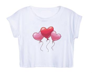 Dámské tričko Organic Crop Top heart balloon