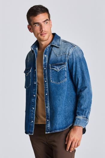 KOŠILE GANT D2. REL DENIM WESTERN TOWN modrá XL