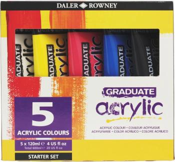 Daler Rowney Graduate Sada akrylových barev 5 x 120 ml