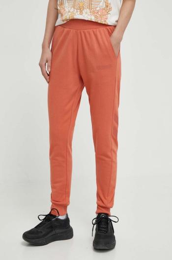 Tepláky Hummel hmlLEGACY WOMAN TAPERED PANTS oranžová barva, s potiskem, 212564