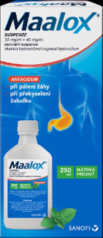 Maalox ® suspenze 35mg/ml+40mg/ml Mátová příchuť 250 ml