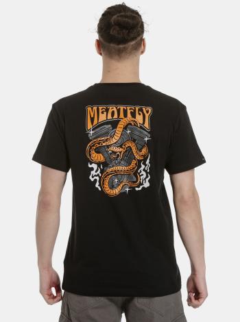 Černé pánské tričko s potiskem na zádech Meatfly Pistons