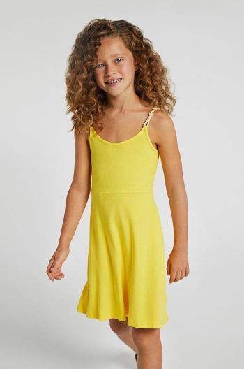 Šaty Mayoral žlutá barva, mini, jednoduchý