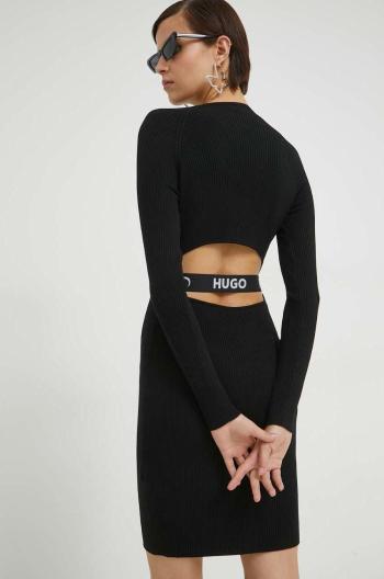 Šaty HUGO černá barva, mini