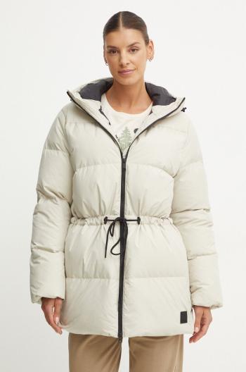 Péřová bunda Jack Wolfskin Kirschallee dámská, šedá barva, zimní, A60213