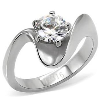 Šperky4U Ocelový prsten se zirkonem, vel. 57 - velikost 57 - OPR1485-57