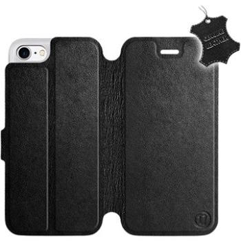 Flip pouzdro na mobil Apple iPhone 8 - Černé - kožené - Black Leather (5903226493074)
