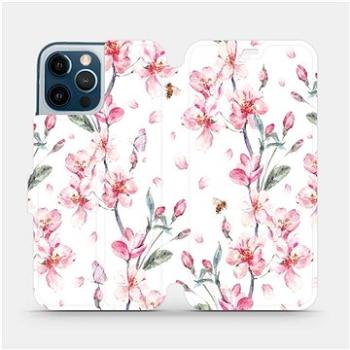 Flipové pouzdro na mobil Apple iPhone 12 Pro Max - M124S Růžové květy (5903516377022)