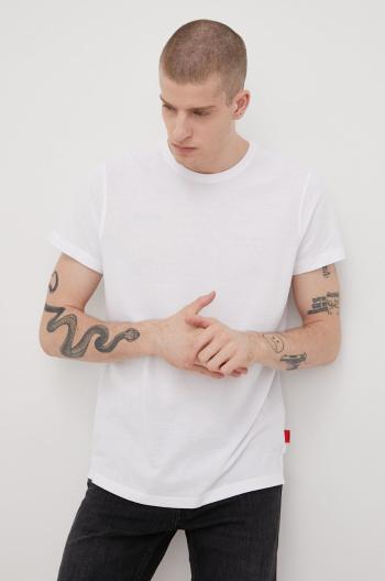 Bavlněné tričko John Frank bílá barva