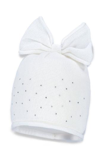 Dětska čepice Broel bílá barva, z tenké pleteniny