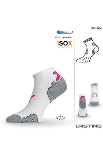 Lasting RUN 004 bílá běžecké ponožky Velikost: (42-45) L ponožky