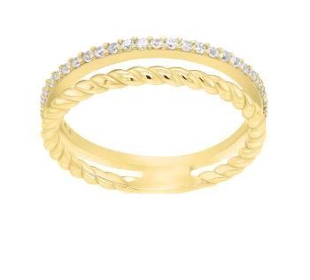Brilio Silver Půvabný pozlacený prsten se zirkony GR044Y 50 mm