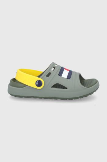Dětské sandály Tommy Hilfiger zelená barva