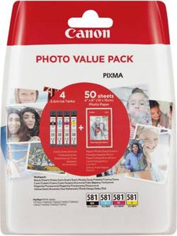 Canon Inkoustová kazeta CLI-581 Photo Value Pack CMYK originál kombinované balení foto černá, azurová, purppurová, žlutá 2106C005