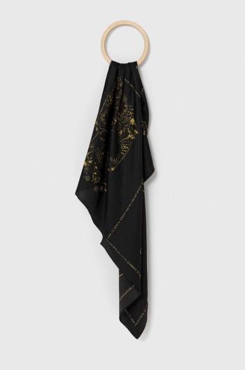 Hedvábný kapesníček AllSaints černá barva