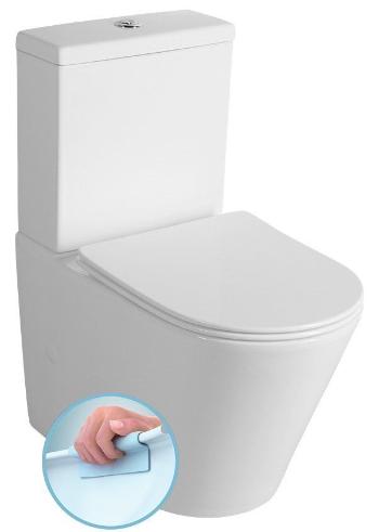 SAPHO PACO RIMLESS WC kombi mísa s nádržkou, spodní/zadní odpad, bílá PC1012WR