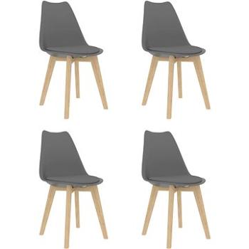 Jídelní židle 4 ks šedé umělá kůže (244786)