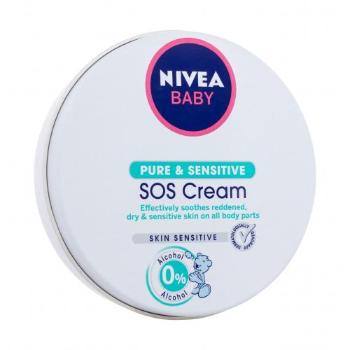 Nivea Baby SOS Cream Pure & Sensitive 150 ml denní pleťový krém pro děti na všechny typy pleti; na citlivou a podrážděnou pleť; proti zarudlé pleti