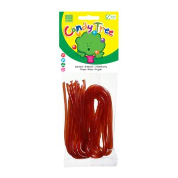 Provázky s příchutí jahod 75 g BIO   CANDY TREE