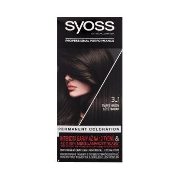 Syoss Permanent Coloration 50 ml barva na vlasy pro ženy 3-1 Dark Brown na barvené vlasy
