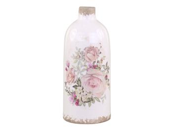 Keramická dekorační váza s růžemi Rose pattern M - Ø 11*26cm 65569-19