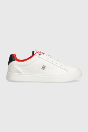 Kožené sneakers boty Tommy Hilfiger ESSENTIAL ELEVATED COURT SNEAKER bílá barva, FW0FW07685