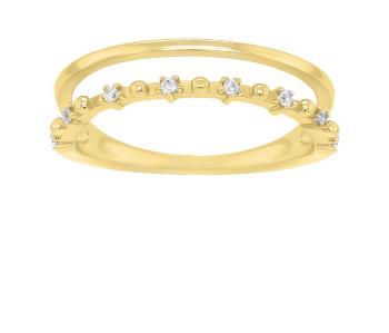Brilio Silver Okouzlující pozlacený prsten se zirkony GR043Y 60 mm