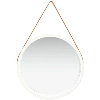 Nástěnné zrcadlo s popruhem 60 cm bílé (320368)