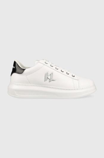 Kožené sneakers boty Karl Lagerfeld KL52536 KAPRI MENS bílá barva