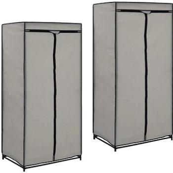 Šatní skříně 2 ks šedé 75 × 50 × 160 cm
