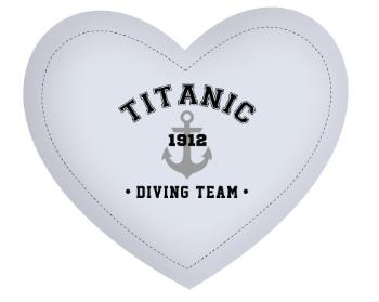 Polštář Srdce TITANIC DIVING TEAM