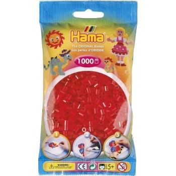 Hama H207-13 Průhledné červené korálky 1000 ks Midi