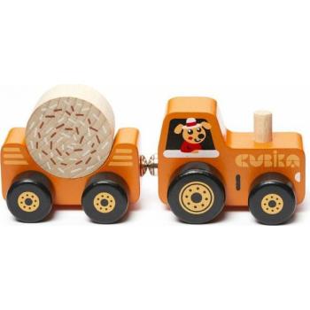 Cubika Traktor s vlekem dřevěná skládačka s magnetem