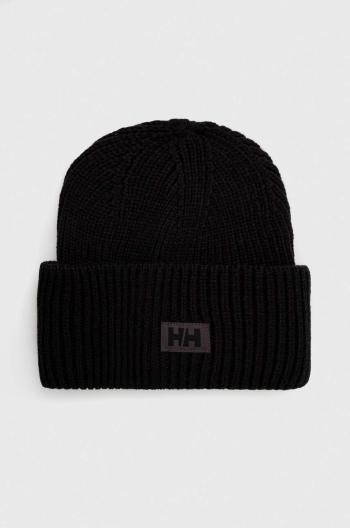 Čepice Helly Hansen HH RIB BEANIE černá barva, z husté pleteniny, 54020